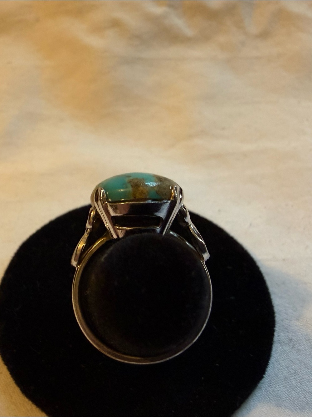 Sterling Silver Turquoise Statement Ring - Teal Green Stone - Picture 10 of 10